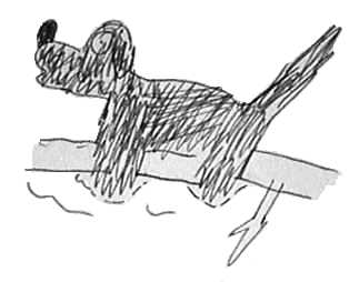 Pes zchran - nakreslil Petr Steiner (9 kB)