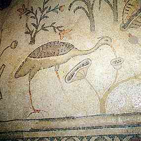 Volavka na mozaice v kostele v Tabgha (13 kB)