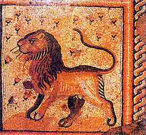Lev na mozaice z Chamat Tiberias (14 kB)