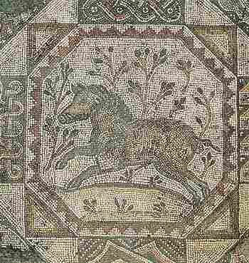 Divok na mozaice v Bejt Guvrin (21 kB)